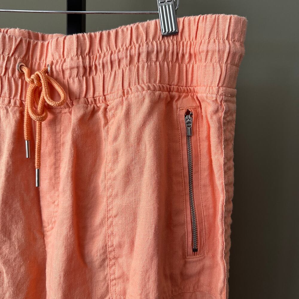 Athleta Cabo Linen Jogger Pants Orange Size 16 - Picture 3 of 6